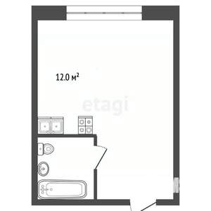 Студия квартира, вторичка, 24м2, 2/5 этаж