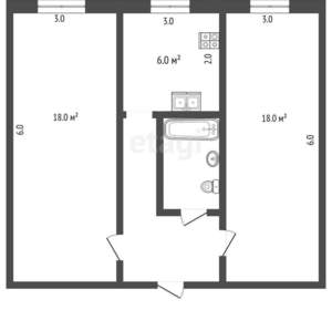 2-к квартира, вторичка, 48м2, 3/5 этаж