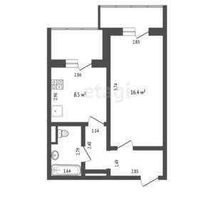 1-к квартира, вторичка, 36м2, 14/20 этаж