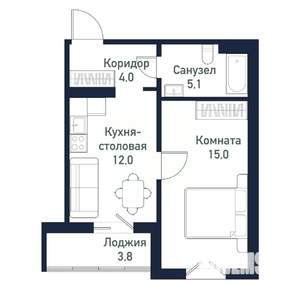 1-к квартира, вторичка, 36м2, 2/10 этаж