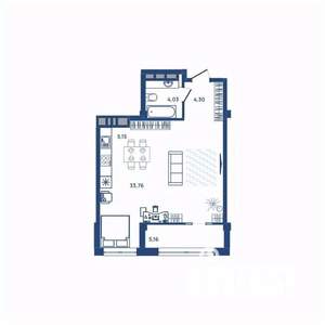 1-к квартира, вторичка, 47м2, 4/23 этаж