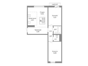 3-к квартира, строящийся дом, 57м2, 5/10 этаж