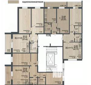 1-к квартира, вторичка, 42м2, 6/10 этаж