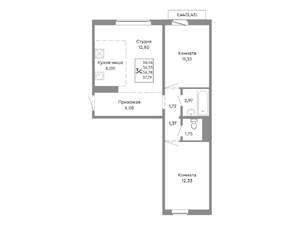 3-к квартира, вторичка, 57м2, 9/10 этаж