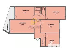4-к квартира, вторичка, 75м2, 2/9 этаж