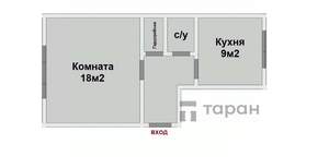 1-к квартира, вторичка, 37м2, 1/9 этаж
