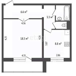 1-к квартира, вторичка, 41м2, 1/10 этаж