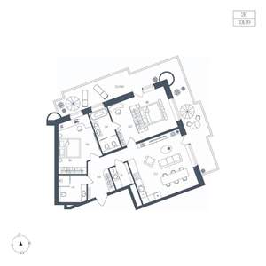 2-к квартира, вторичка, 101м2, 5/6 этаж