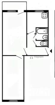 2-к квартира, вторичка, 44м2, 5/5 этаж