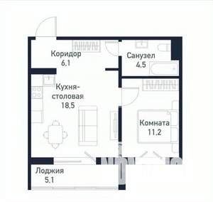 2-к квартира, вторичка, 41м2, 5/10 этаж