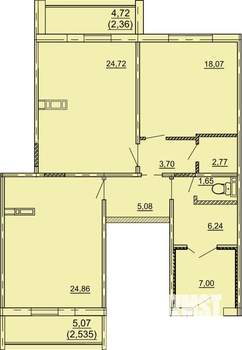 3-к квартира, строящийся дом, 103м2, 1/10 этаж