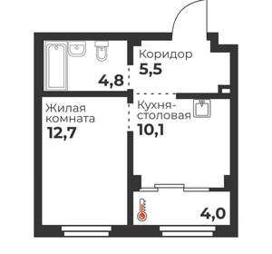 1-к квартира, вторичка, 33м2, 3/23 этаж