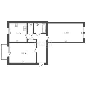 2-к квартира, вторичка, 58м2, 5/5 этаж