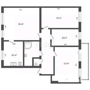 4-к квартира, вторичка, 112м2, 2/5 этаж