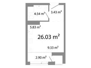 Студия квартира, строящийся дом, 26м2, 3/11 этаж