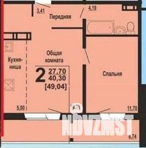 2-к квартира, вторичка, 44м2, 2/18 этаж