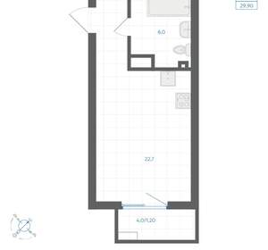 Студия квартира, вторичка, 30м2, 2/18 этаж