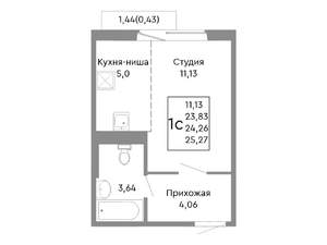 Студия квартира, вторичка, 24м2, 9/10 этаж