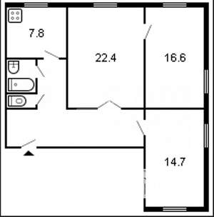 3-к квартира, вторичка, 78м2, 2/5 этаж
