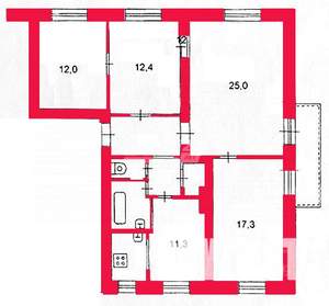 4-к квартира, вторичка, 93м2, 3/4 этаж