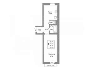 1-к квартира, вторичка, 34м2, 6/10 этаж