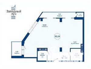 1-к квартира, вторичка, 93м2, 11/24 этаж