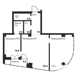 2-к квартира, строящийся дом, 88м2, 6/29 этаж