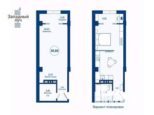 1-к квартира, вторичка, 39м2, 4/25 этаж