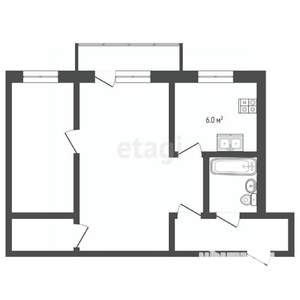2-к квартира, вторичка, 45м2, 5/5 этаж
