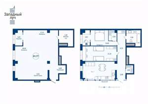 1-к квартира, вторичка, 82м2, 14/23 этаж