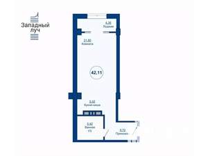 1-к квартира, вторичка, 42м2, 19/25 этаж