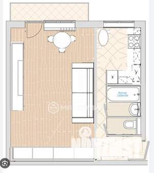 1-к квартира, вторичка, 40м2, 4/5 этаж