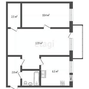 2-к квартира, вторичка, 40м2, 4/5 этаж