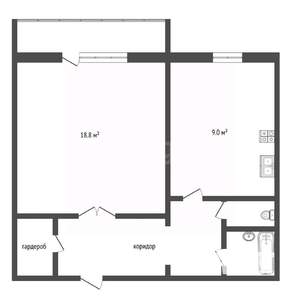 1-к квартира, вторичка, 40м2, 2/9 этаж