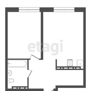 1-к квартира, вторичка, 41м2, 2/10 этаж