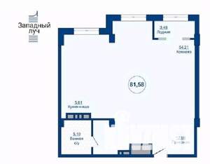 1-к квартира, вторичка, 82м2, 22/24 этаж