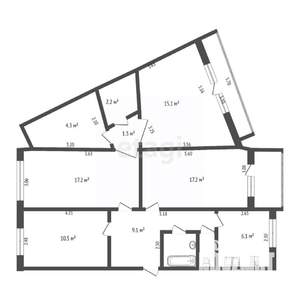 4-к квартира, вторичка, 87м2, 1/5 этаж