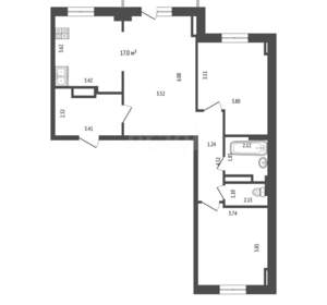 3-к квартира, вторичка, 84м2, 16/26 этаж