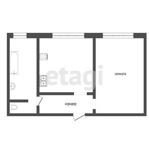 1-к квартира, вторичка, 32м2, 4/4 этаж