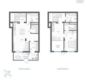 1-к квартира, вторичка, 95м2, 1/18 этаж