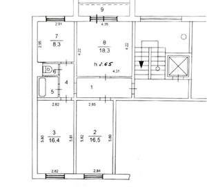3-к квартира, вторичка, 73м2, 4/10 этаж
