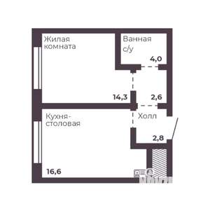 1-к квартира, вторичка, 40м2, 10/17 этаж