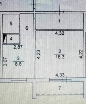 1-к квартира, вторичка, 41м2, 1/10 этаж