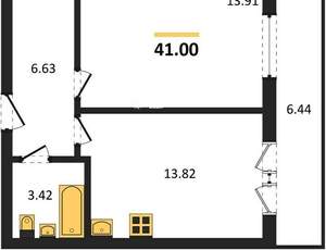 1-к квартира, вторичка, 41м2, 2/10 этаж