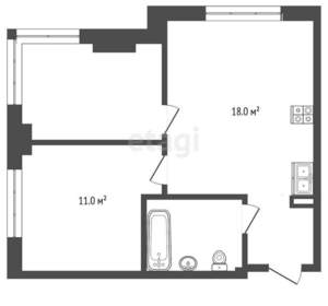 2-к квартира, вторичка, 50м2, 9/9 этаж