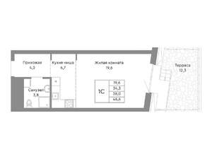 Студия квартира, строящийся дом, 38м2, 13/29 этаж