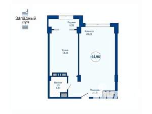 2-к квартира, вторичка, 66м2, 3/25 этаж