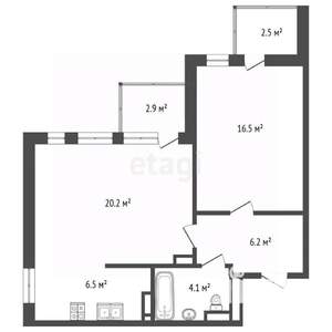 2-к квартира, вторичка, 53м2, 3/9 этаж