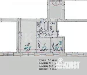 2-к квартира, вторичка, 44м2, 3/4 этаж
