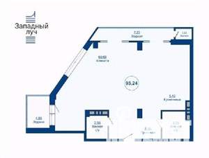 1-к квартира, вторичка, 93м2, 12/24 этаж